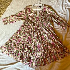 Torrid Vibrant Spring Floral Keyhole Midi Dress